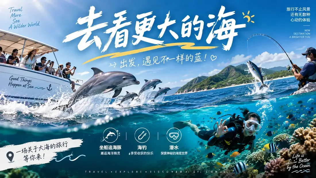 巴厘岛出海活动:坐船追海豚、海钓、潜水