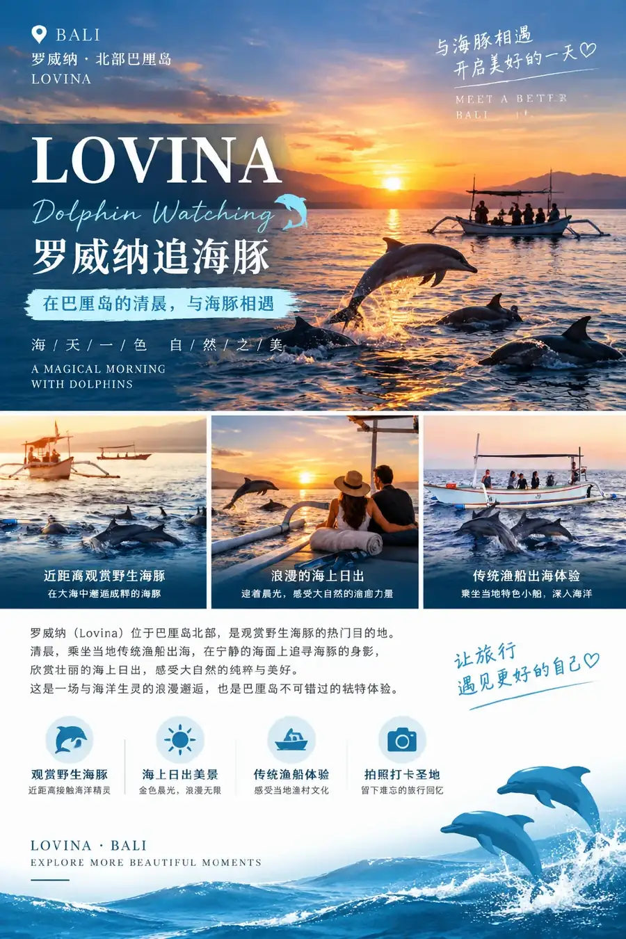 巴厘岛 Lovina 罗威纳清晨出海追海豚 — BaliGo 私人定制游